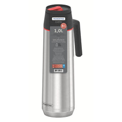 Garrafa Térmica Tramontina Exata Aço Inox 1 L Com Ampola Em Aço E Trava Antidigital