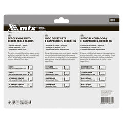Jogo De Estiletes Retráteis 9mm E 18mm 8pçs Aço Carbono 60 Mtx