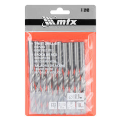 Broca Aço Rápido Standard 10mm Polida 10pcs MTX Metal HSS 118°