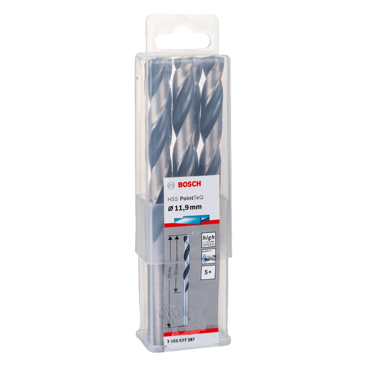 Broca Metal Bosch Aço Rápido Hss-Pointteq 11,9mm 5 Peças