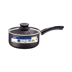 Panela Tramontina Paris 16 cm 1,5 L Antiaderente Starflon Max Alumínio Chumbo Com Tampa De Vidro
