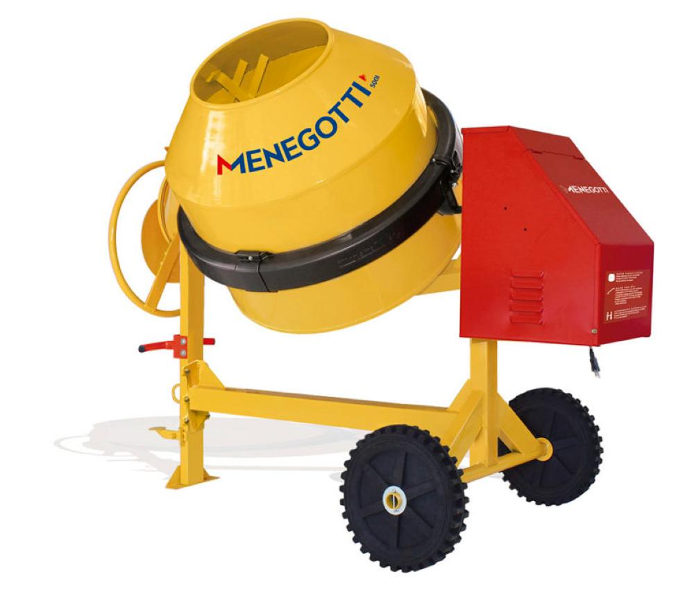 Betoneira 500L Rental Com Motor Monofásico 3Cv 220V 60Hz 4P Com Roda Maciça Menegotti
