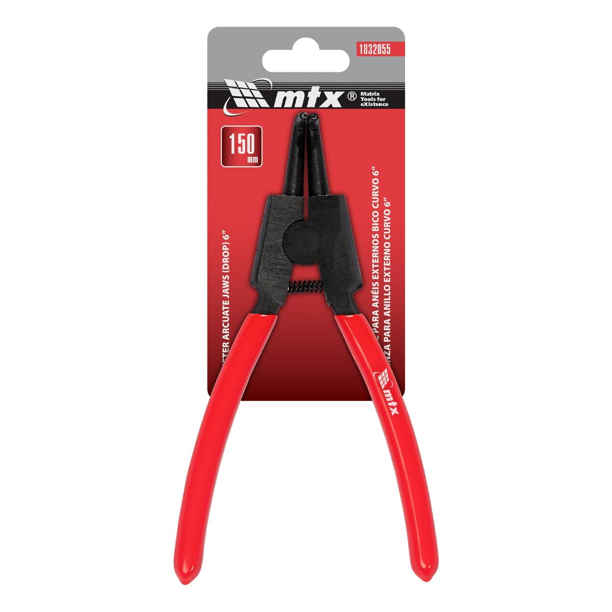 Alicate Para Anéis Externos Bico Curvo 150mm Aço Carbono Temperado Profissional