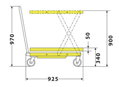 Mesa Pantográfica MMP 500 kg x 900 Menegotti