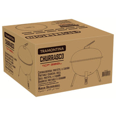 Churrasqueira a Carvão Tramontina TCP-320L 1kg Aço Esmaltado Inox com Tampa e Utensílios
