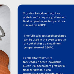 Caldeirão Tramontina Brava Aço Inox Fundo Triplo 24 Cm 7,7 L Indução