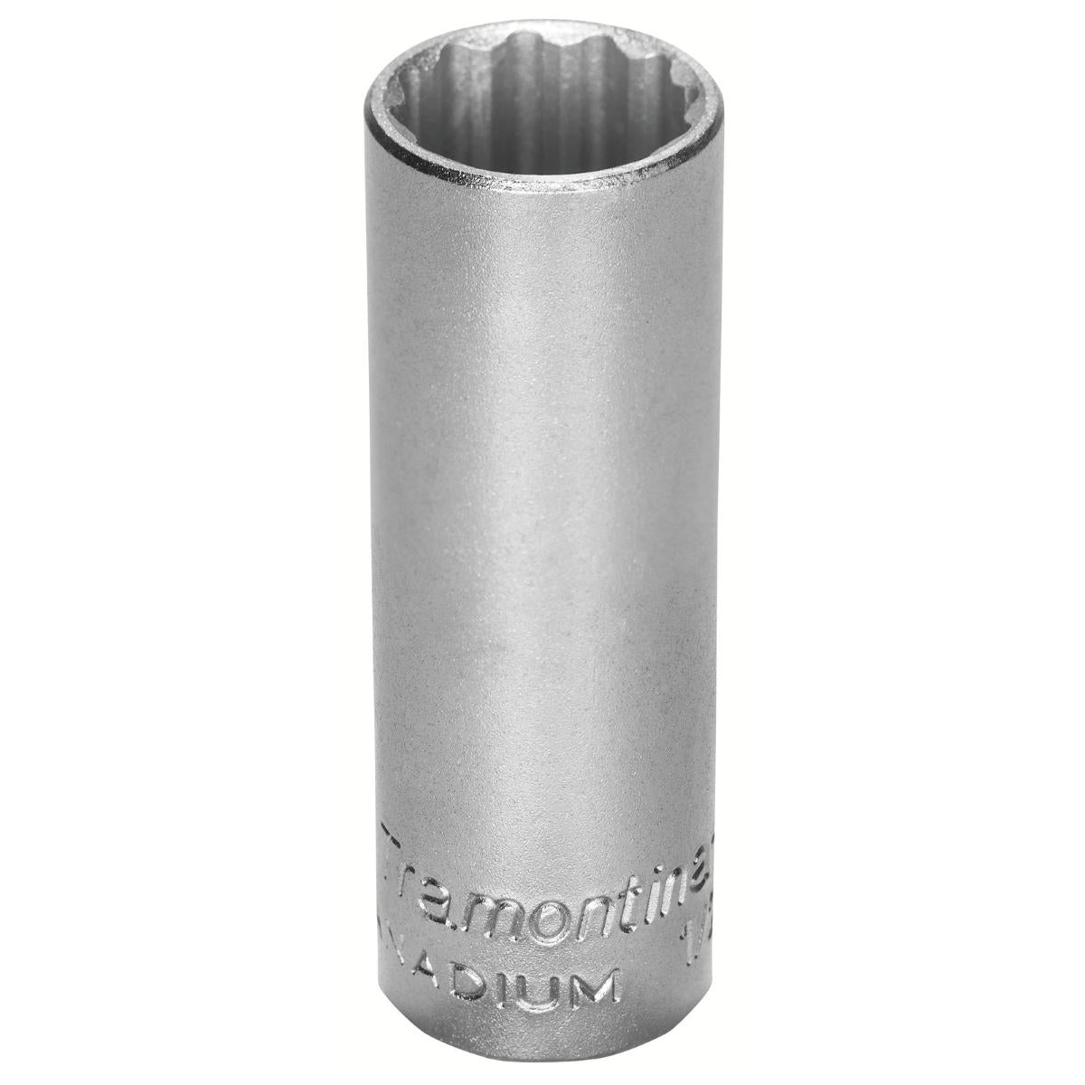 Soquete Estriado Longo 1/2'' Aço Cromo Vanádio 1'' Encaixe Tramontina PRO