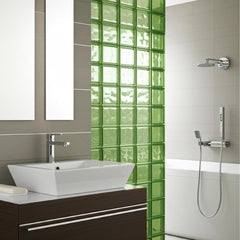 Tijolo de Vidro 19 x 19 x 8 CM Verde Translúcido 06 Unidades Tradestar