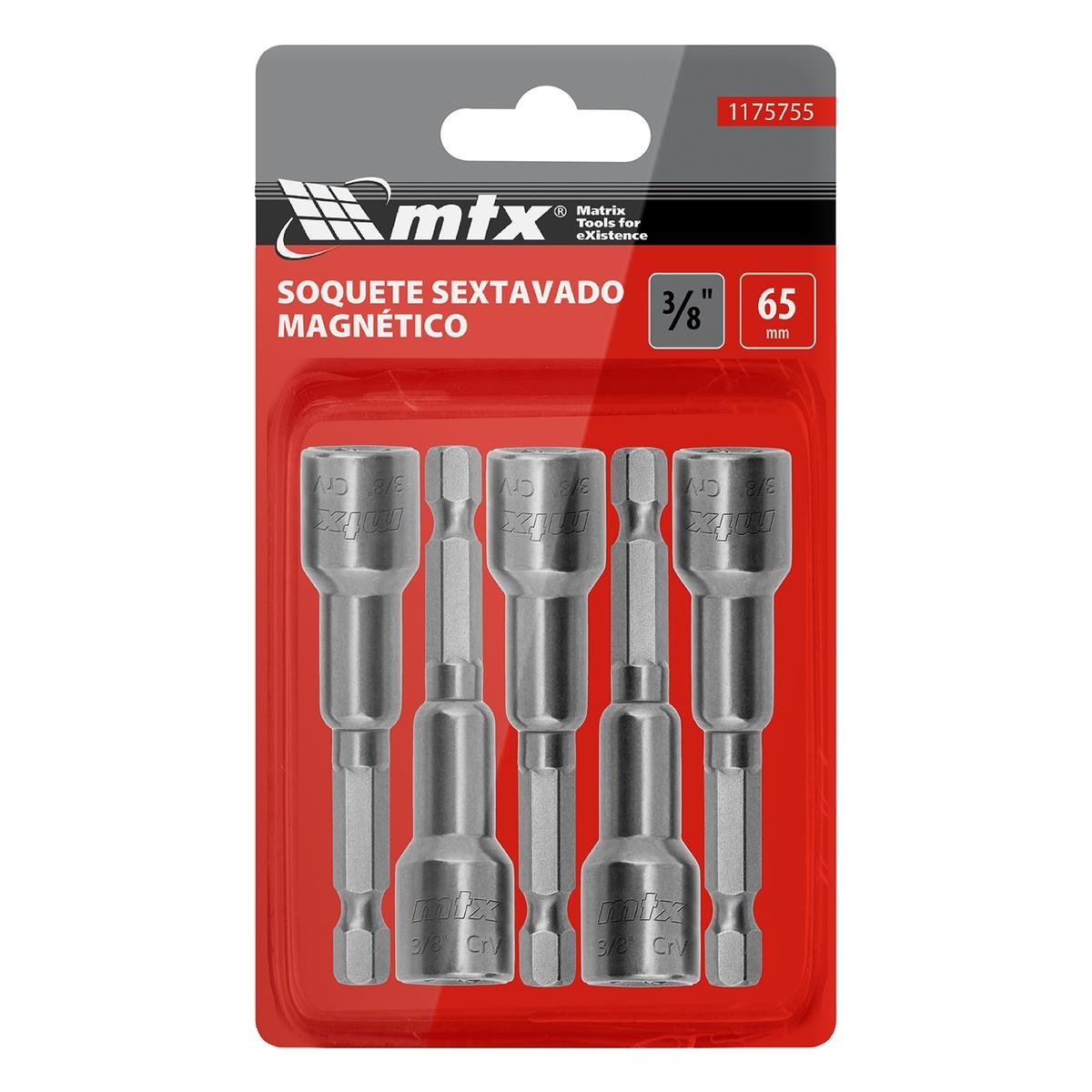Soquete Magnético Parafusadeira 3/8 Pol 65mm 5 Pçs Ferramenta Oficina