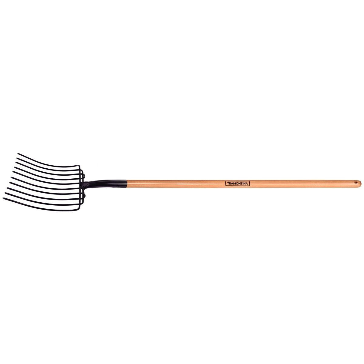 Forcado Metálico Reto Tramontina 10 Dentes 120cm Cabo Madeira Resistente