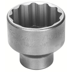 Soquete Estriado 19 mm 3/4 Hyper Drive Aço Cromo Vanádio Norma DIN 3124 Cromado Tramontina PRO