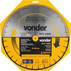 Disco Diamantado 450mm Segmentado Asfalto/Concreto Dcv4500 Vonder 32 Segmentos 3395rpm