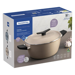 Caçarola Tramontina Spezia Induction 24 cm 4.3 Litros 3 mm Antiaderente Starflon Excellent Areia