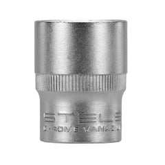 Soquete Sextavado 1/2'' 22mm Aço CrV Stels 1382255 Alta Resistência