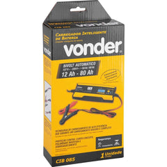 Carregador Inteligente Bateria 12-80Ah 6/12V 127/220V Vonder CIB085 Proteção Curto-Circuito