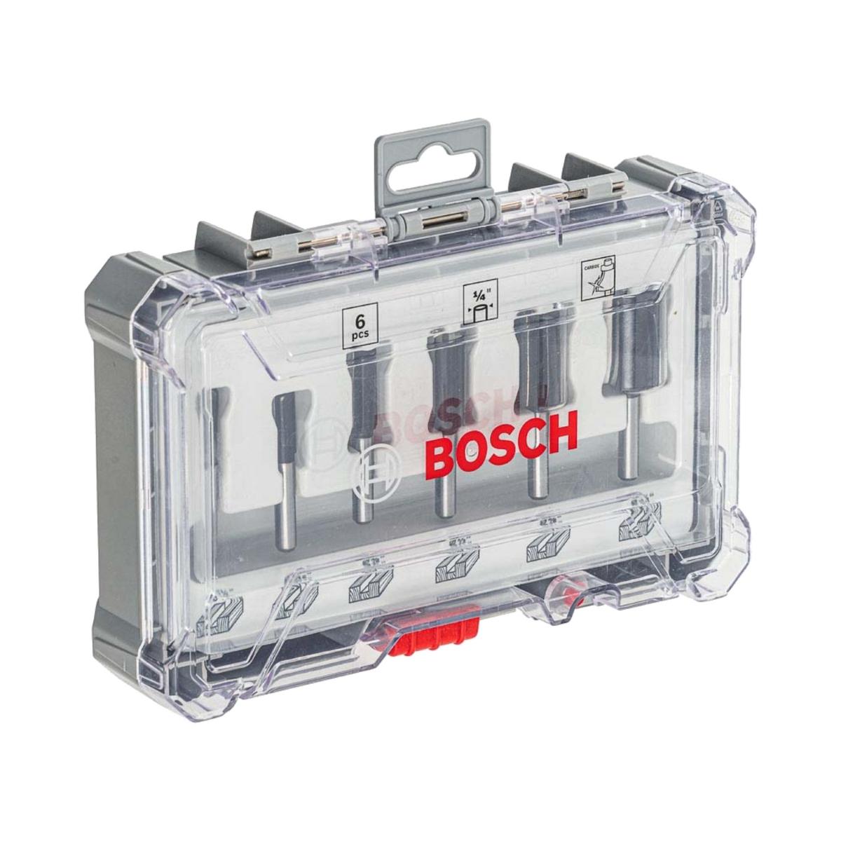 Jogo De Fresas Retas Bosch Standard Encaixe De 1/4'' 6 Peças