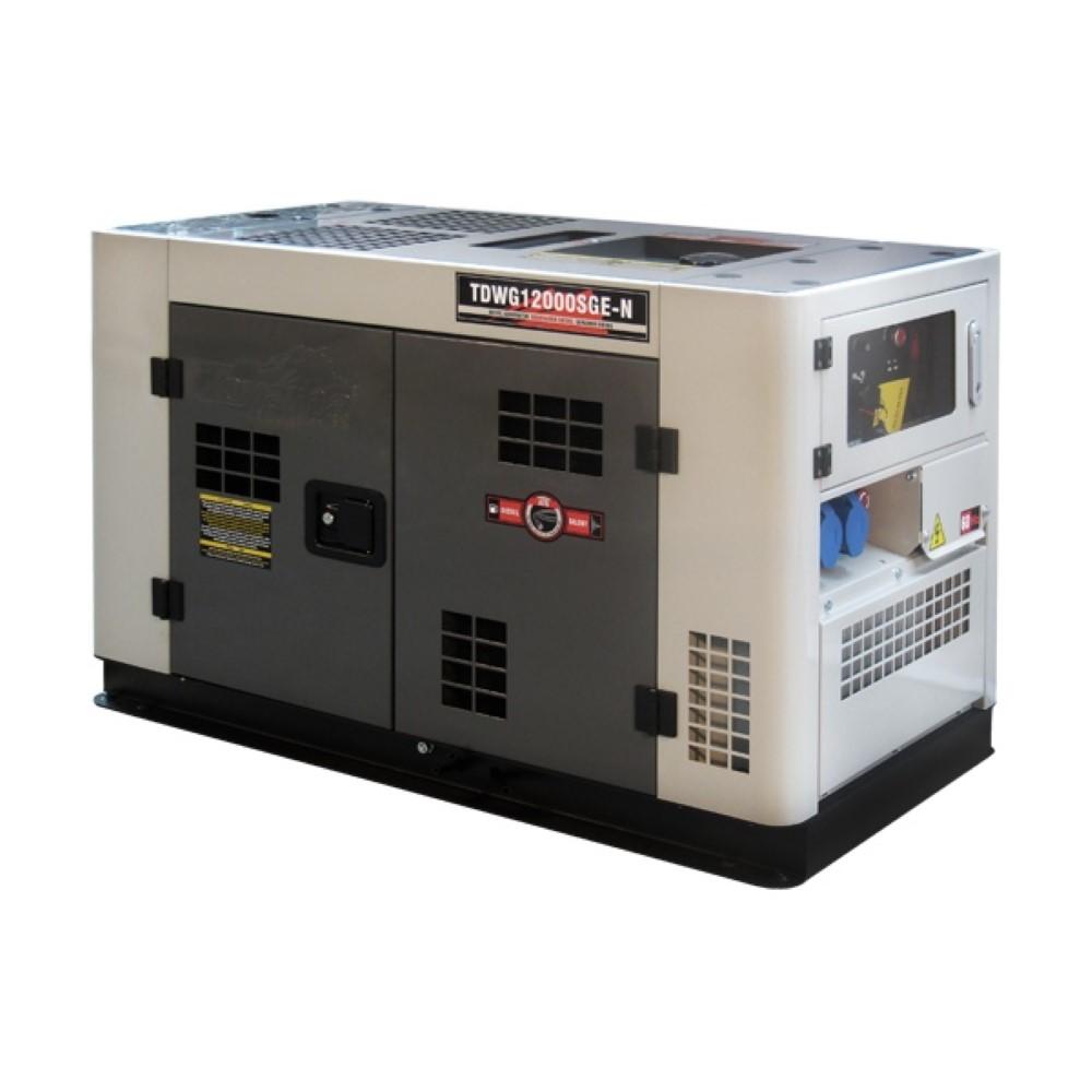 Gerador Diesel Monofásico Refrigerado Água 10KW Bivolt Cabinado 3600rpm TDWG12000SGE-N Toyama