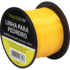 Linha Pedreiro Nylon 0,8 mm 100 Metros Laranja Tradestar
