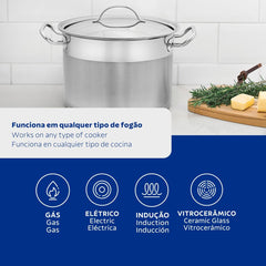 Caldeirão Tramontina Professional Aço Inox Fundo Triplo 20 Cm 4,6 L Indução