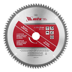 Disco Serra Circular Alumínio 250mm 80 Dentes Aço 50 MTX 7338255 Cortes Precisos