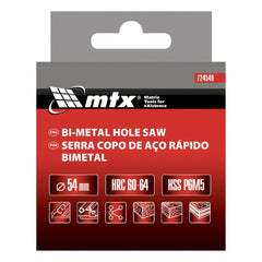 Serra Copo Metal Aço Rápido Bimetal 54mm 1PC MTX 724549 Corte Eficiente