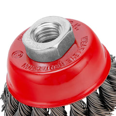 Escova de Aço Copo Torcida 65mm M14 0,5mm 12500rpm MTX 746209 para Esmerilhadeira