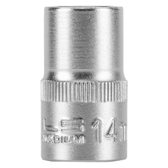 Soquete Sextavado 14 Mm Encaixe 1/2 Polegada Aço Cromo Vanádio Com Clip Stels
