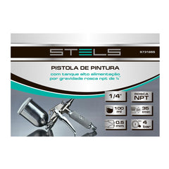 Pistola de Pintura Tanque Alto 0.5mm 1/4'' 0.1L 3.5bar Stels 5731855