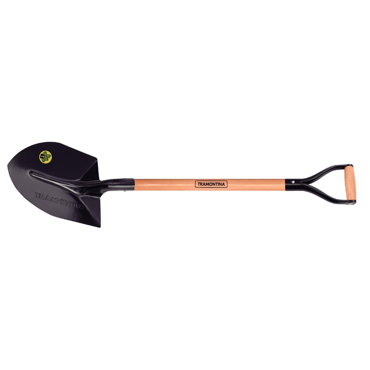 Pá Bico 74 cm Cabo de Madeira Empunhadura Metálica Aço Carbono Especial Tramontina