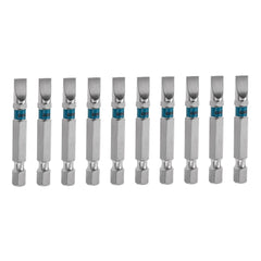 Bits Fenda 1/4'' 50mm SL6 Aço S2 10 Peças - Precisão e Durabilidade