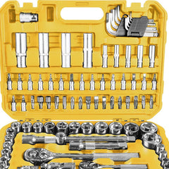 Jogo de Ferramentas 99 Peças Tramontina Master Kit Completo Aço Cromo Vanádio S2 Para Profissionais