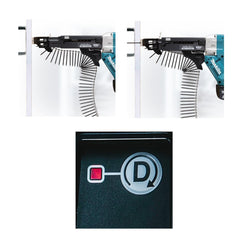 Parafusadeira Auto Alimentacao Sem Fio 18V Com 2 Baterias Carregador Maleta 5 Bit DFR551RTJ Makita