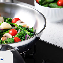 Frigideira Tramontina Solar Silicone 20 Cm 1,3 L Aço Inox Fundo Triplo Indução