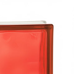 Tijolo de Vidro 19 x 19 x 8 CM Vermelho Translúcido 06 Unidades Tradestar