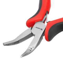 Mini Alicate Bico Meia Cana Curvo Niquelado 5'' 130mm Cabo Dupla Injeção MTX Auto-Liberação