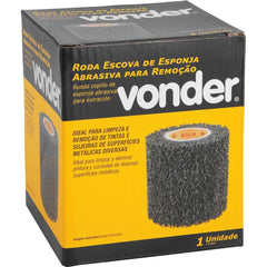 Roda Escova Remoção 100x100mm Furo 19mm 6000Rpm Esponja Abrasiva Vonder Pev1380