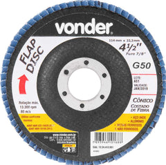 Flap disc 4.1/2" g50 costado fibra cônico inox Vonder