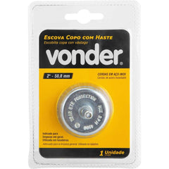 Escova Copo 2'' Haste 1/4'' 4500Rpm Aço Inox Ondulado Vonder 6325000002
