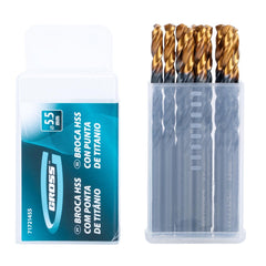 Broca Aço Rápido Nitreto Titânio 5,5mm 10pcs Profissional Metal Gross Golden Tip