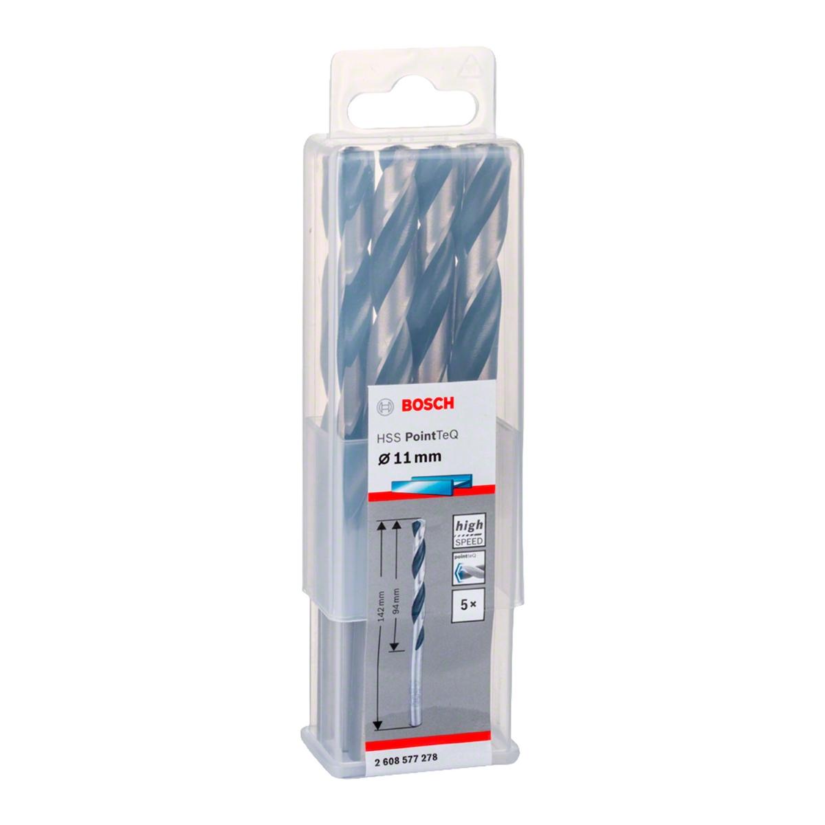 Broca Metal Bosch Aço Rápido Hss-Pointteq 11,0mm 5 Peças