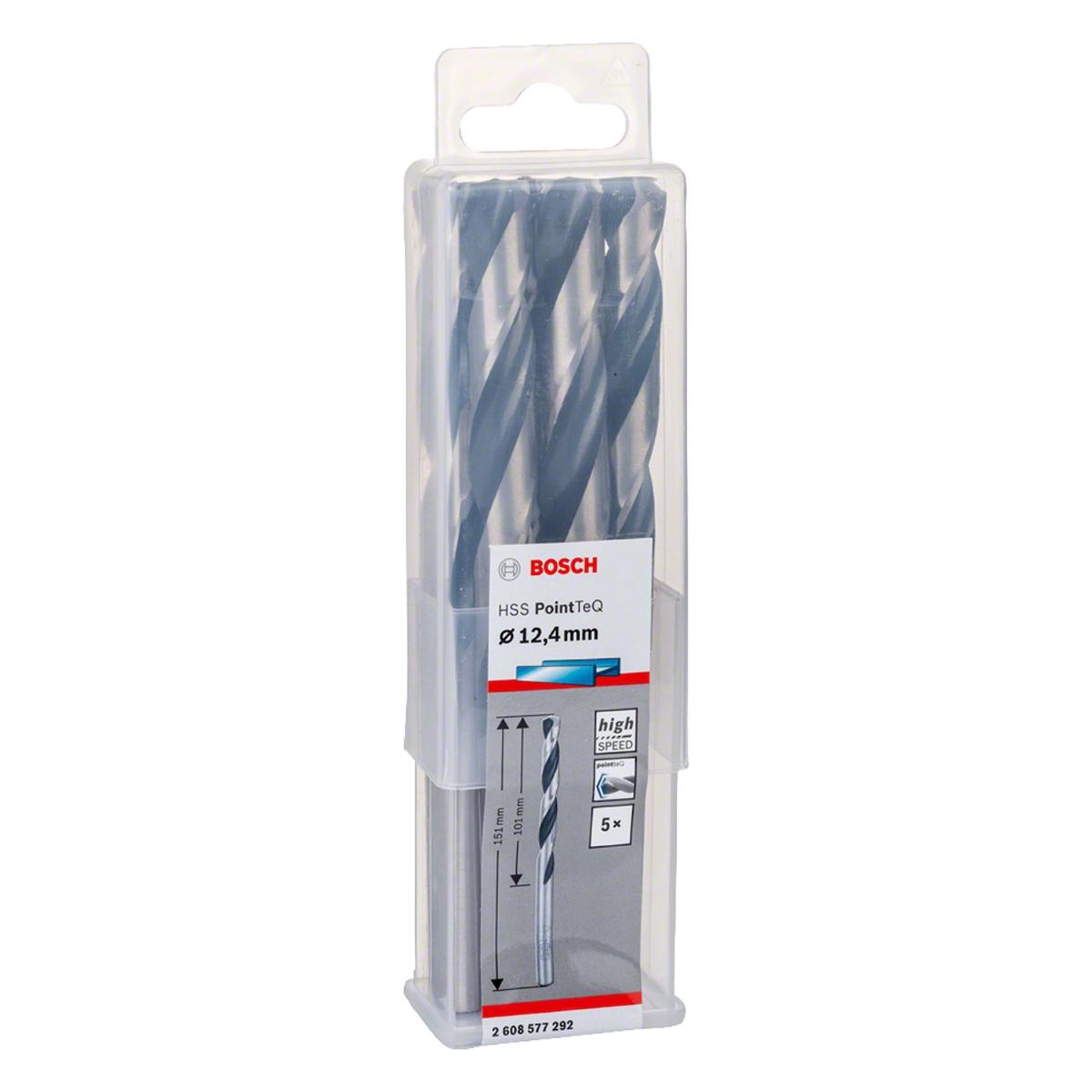 Broca Metal Bosch Aço Rápido Hss-Pointteq 12,4mm 5 Peças