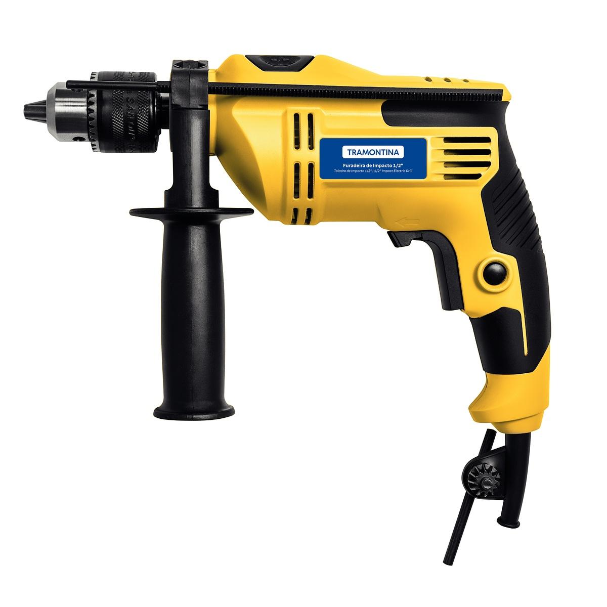 Furadeira de Impacto Tramontina 500 W 220 V 1/2" com Sistema de Reversão de Rotação