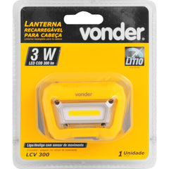 Lanterna Vonder Para Cabeça Recarregável LEDCOB LCV300