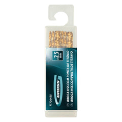 Broca Aço Rápido Nitreto Titânio 2,5mm 10pcs Profissional Gross Golden Tip 71720455