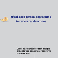 Faca Para Legumes E Frutas Tramontina Felice 3 Polegadas Lâmina Aço Inox Cabo Polipropileno Azul