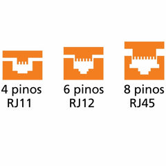 Alicate Crimpador RJ11 RJ12 RJ45 Tramontina PRO Aço Inoxidável Conexões de Rede