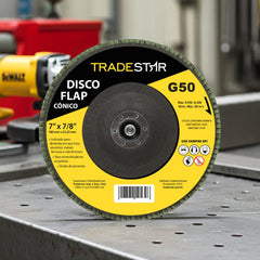 Disco Flap 180 mm G50 Fibra Conico Aço Tradestar