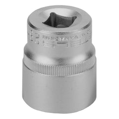 Soquete Estriado 1/2'' 28mm Cromo Vanádio Com Clips Plástico Para Mecânica