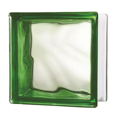 Tijolo de Vidro 19 x 19 x 8 cm Cloudy S-Color Verde 06 Unidades Tradestar