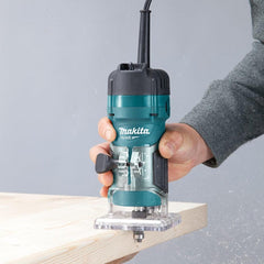 Tupia 6Mm 1/4'' 530W 35000RPM Com Guia Reta e Padrão Chave Base Acrílica M3700B 220V Makita